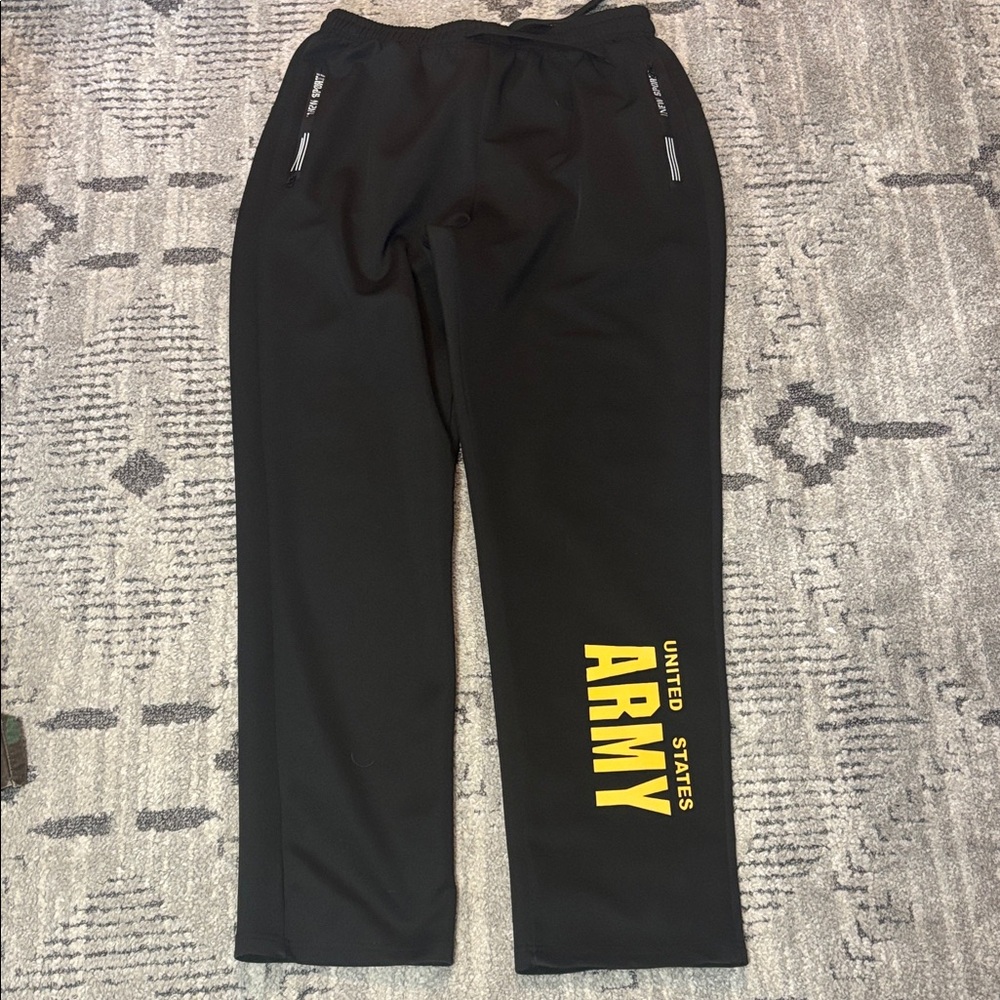 USA Black Joggers with Yellow Army Print. NWOT - Picture 2 of 5